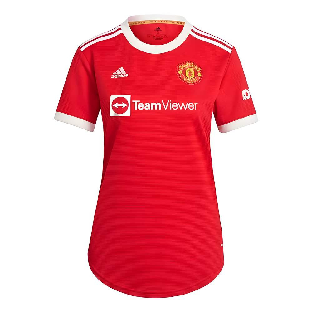'21-'22 Man Utd Home Shirt () Polyester Manchester United Made By: Adidas Women's Red Xxs