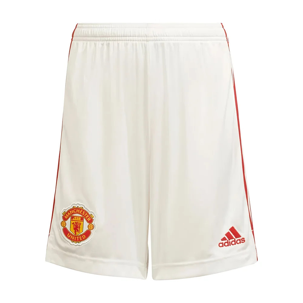 '21-'22 Man Utd Home Shorts (White) Polyester Manchester United Made By: Adidas Men's White 42 Waist