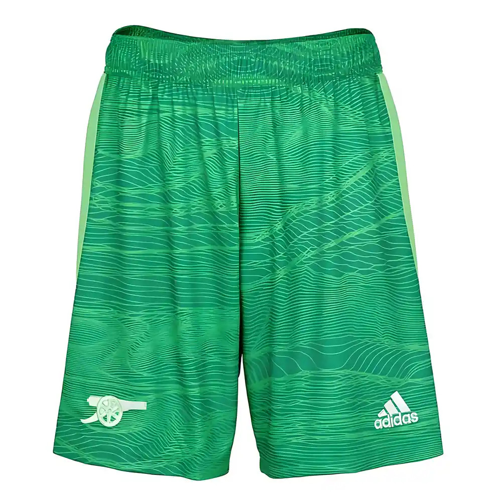 '21-'22 Arsenal Home Goalkeeper Shorts (Solar Lime) - Kids Polyester Made By: Adidas Unisex Kids Green 28 Waist