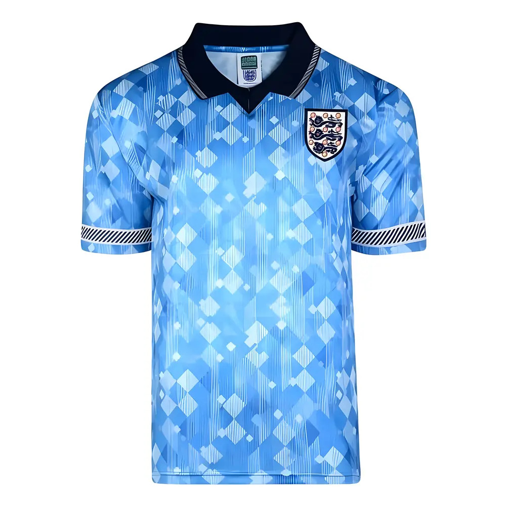 England 1990 Third Football Shirt Polyester Made By: Score Draw Men's Blue Xxl