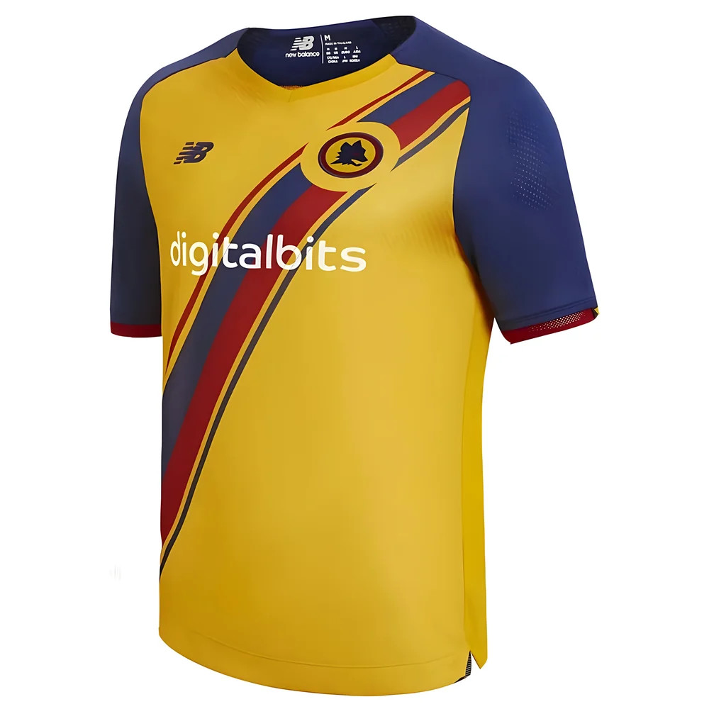 '21-'22 Roma Third Shirt Polyester Made By: New Balance Men's Yellow Medium