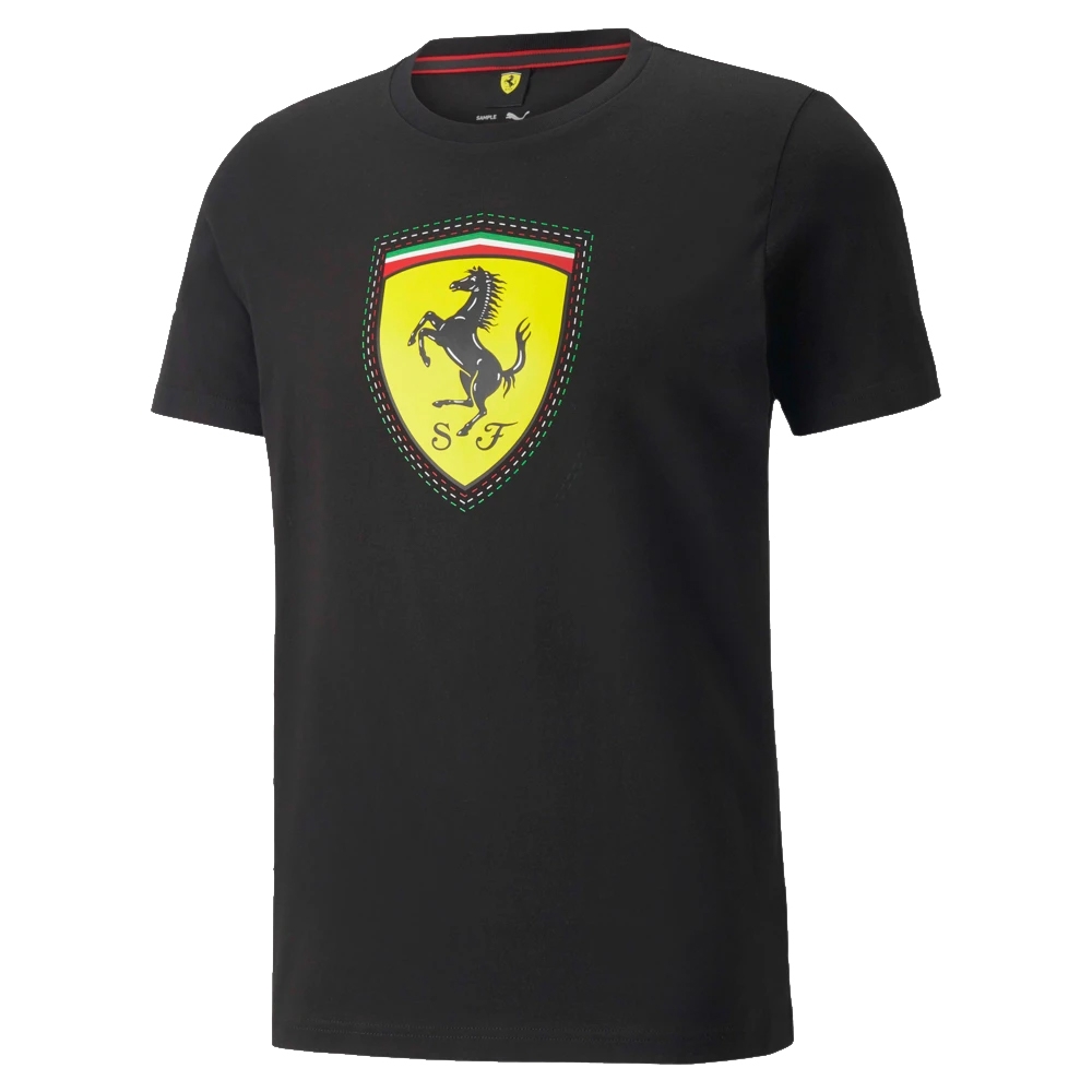 2022 Ferrari Race Colored Big Shield Tee (Black) [53375301] - Uksoccershop