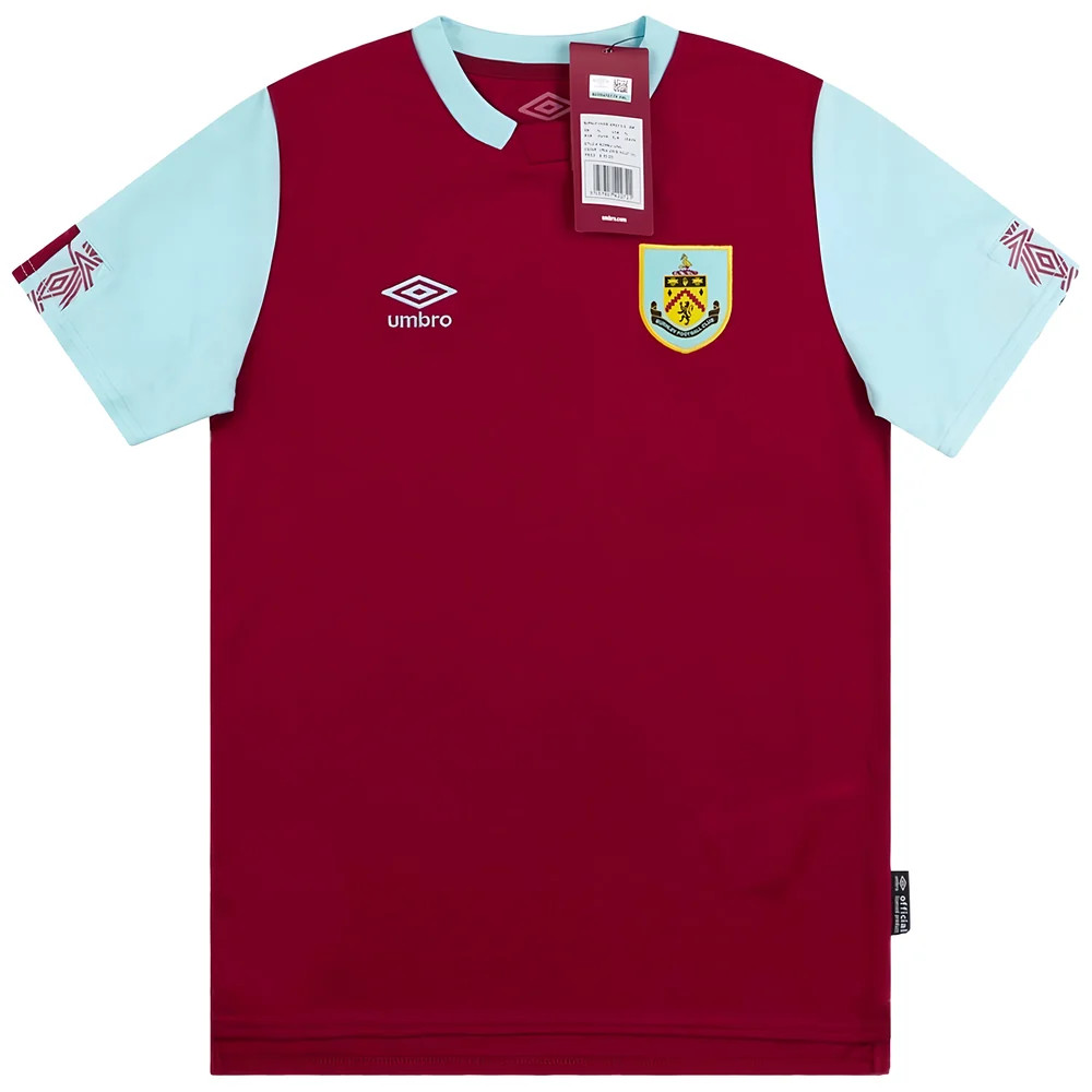'19-'20 Burnley Home Shirt (Kids) Polyester Made By: Umbro Unisex Kids Maroon Medium