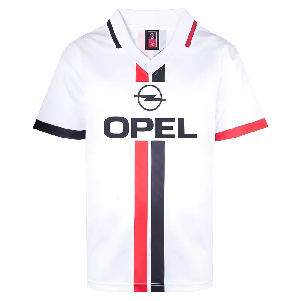 Ac Milan 1996 Away Retro Shirt Polyester Made By: Score Draw Men's White Extra Large