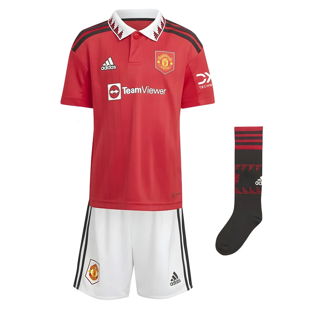'22-'23 Man Utd Home Mini Kit Polyester Manchester United Made By: Adidas Women's Red 2-3 Toddler