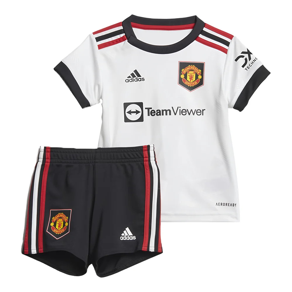 '22-'23 Man Utd Away Baby Kit Polyester Manchester United Made By: Adidas Men's White 9-12 Mo