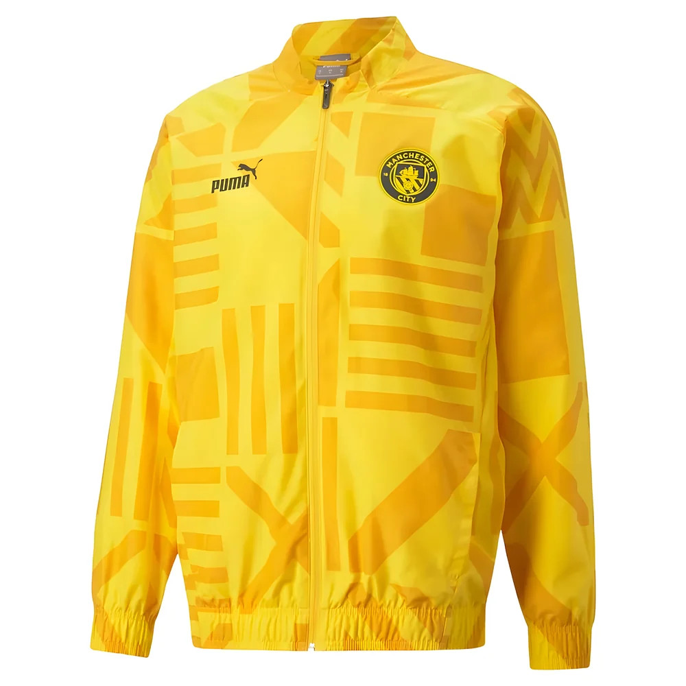 '22-'23 Man City Pre-Match Jacket (Yellow) Polyester Manchester City Made By: Puma Men's Yellow Xxl
