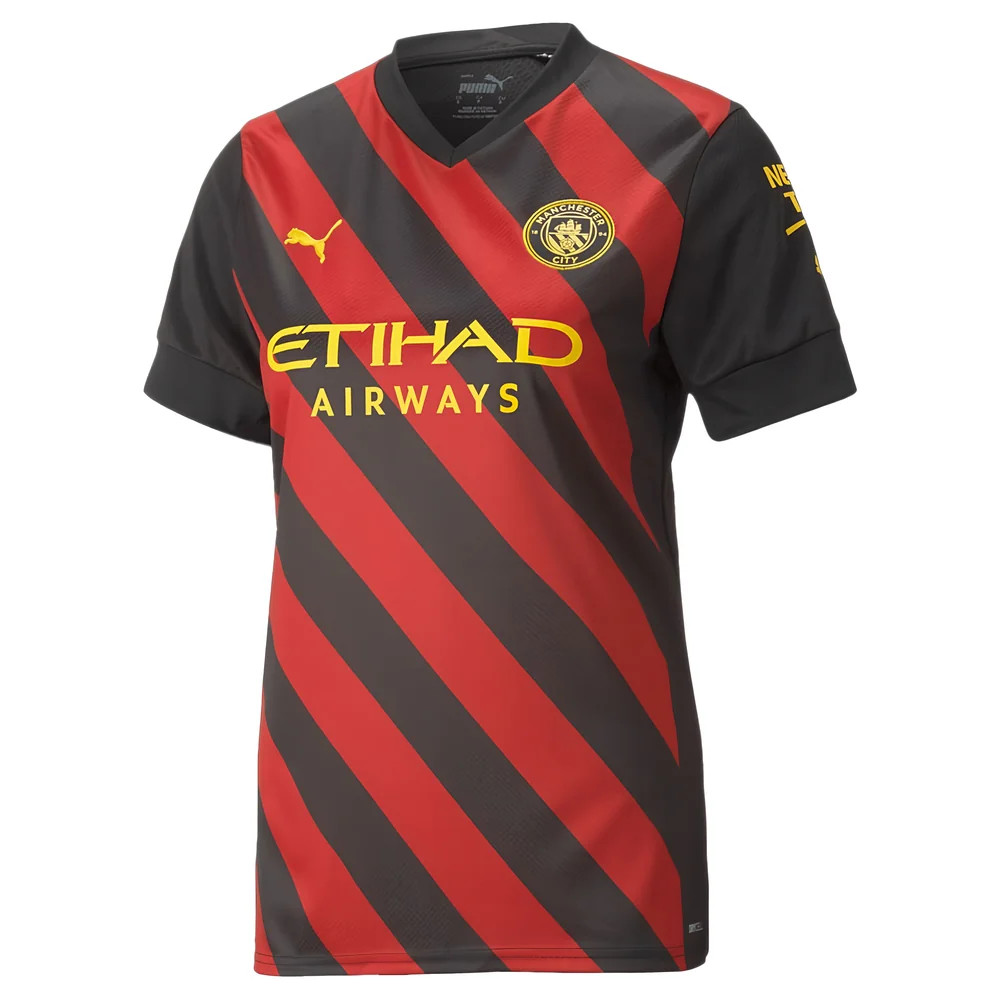 '22-'23 Man City Away Shirt () Polyester Manchester City Made By: Puma Women's Red Extra Large