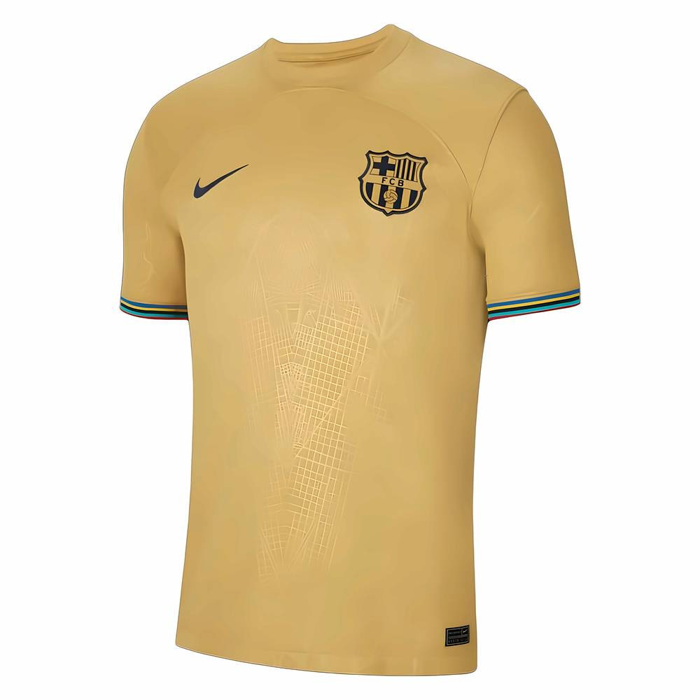 '22-'23 Barcelona Away Shirt Polyester Made By: Nike Men's Gold Xxl