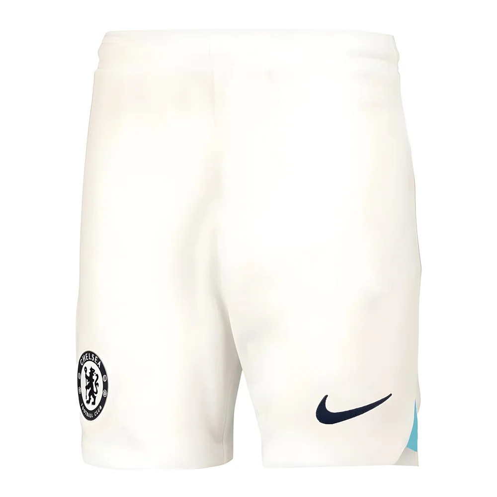 '22-'23 Chelsea Away Shorts (Kids) Polyester Made By: Nike Unisex Kids White Extra Large