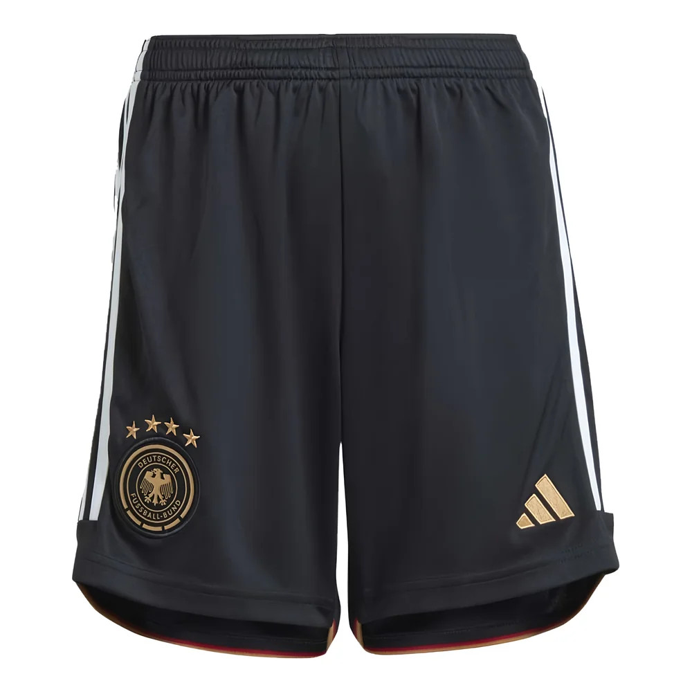 '22-'23 Germany Home Shorts (Black) - Kids Polyester Made By: Adidas Unisex Kids Black 30 Waist