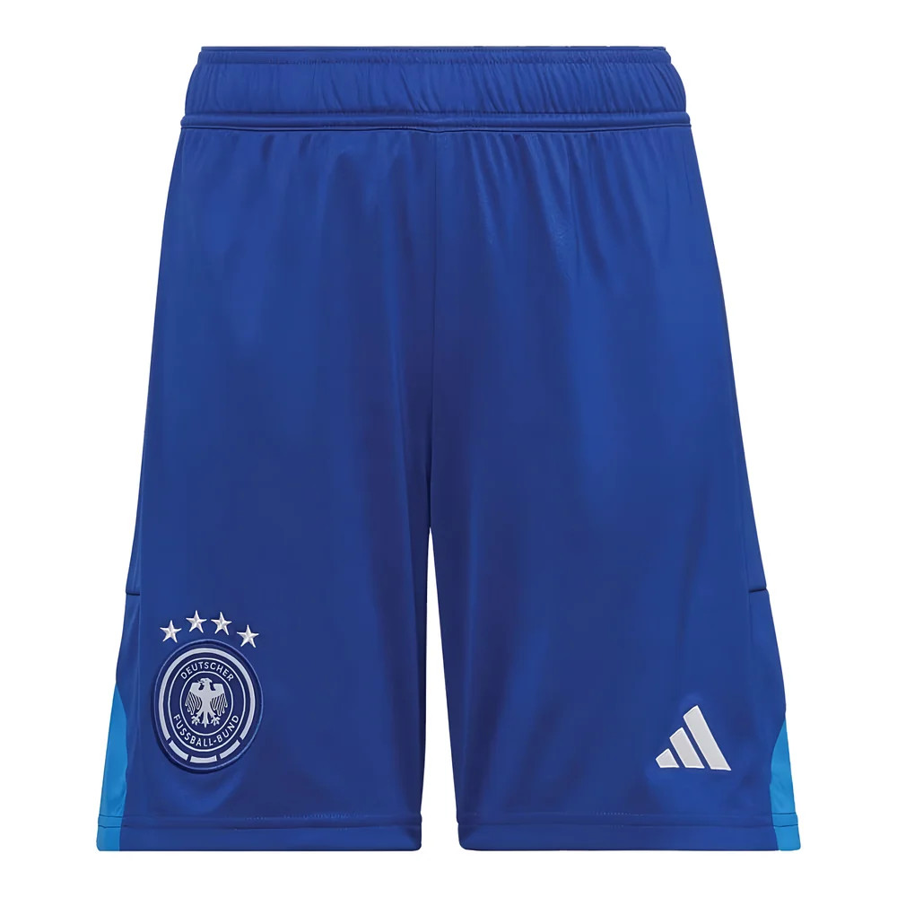 '22-'23 Germany Home Goalkeeper Shorts (Blue) - Kids 24 Waist Polyester Made By: Adidas Unisex Kids Blue 28 Waist