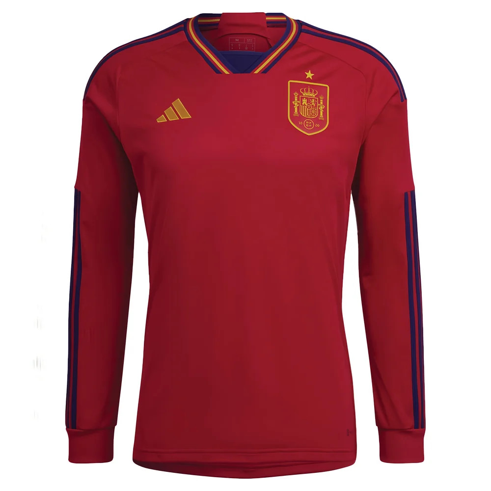 '22-'23 Spain Long Sleeve Home Shirt Polyester Made By: Adidas Men's Red 3XL