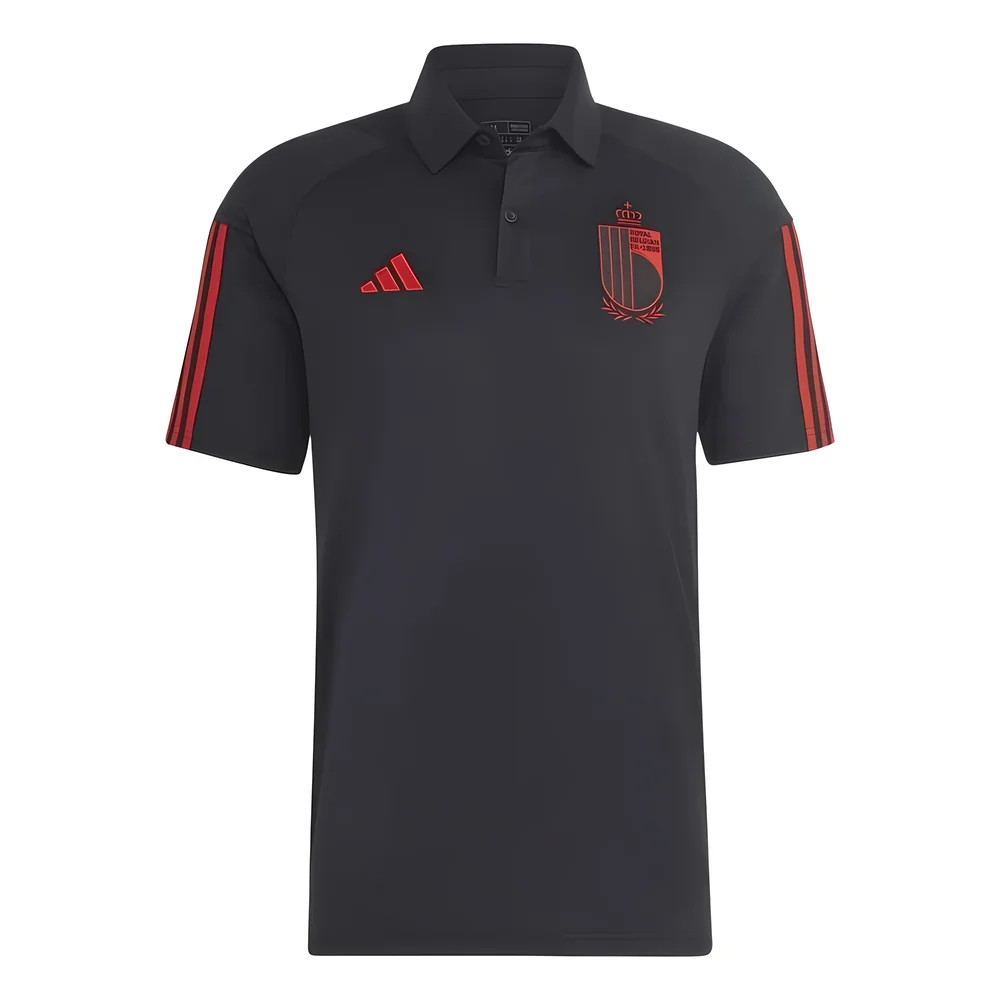 '22-'23 Belgium Polo Shirt (Black) Polyester Made By: Adidas Men's Black Extra Small