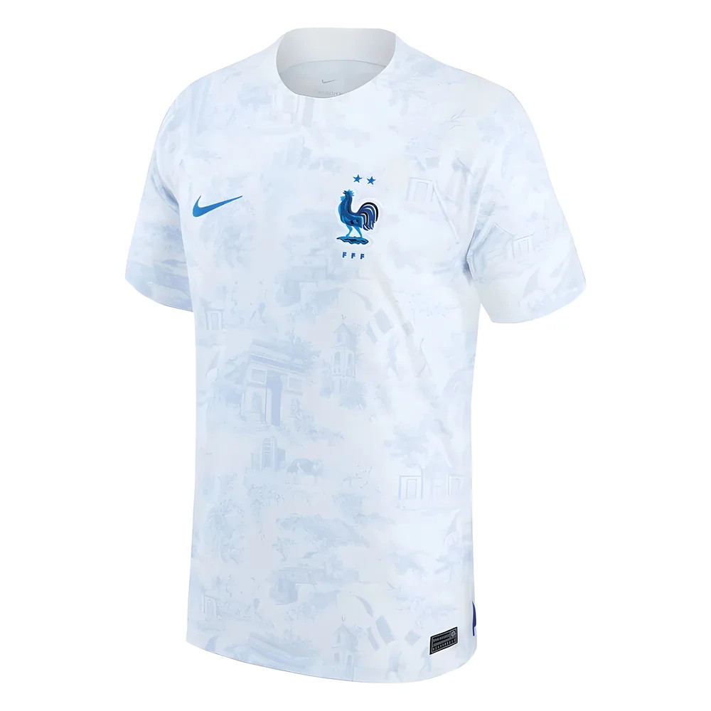 '22-'23 France Away Shirt Polyester Made By: Nike Men's White Xxl