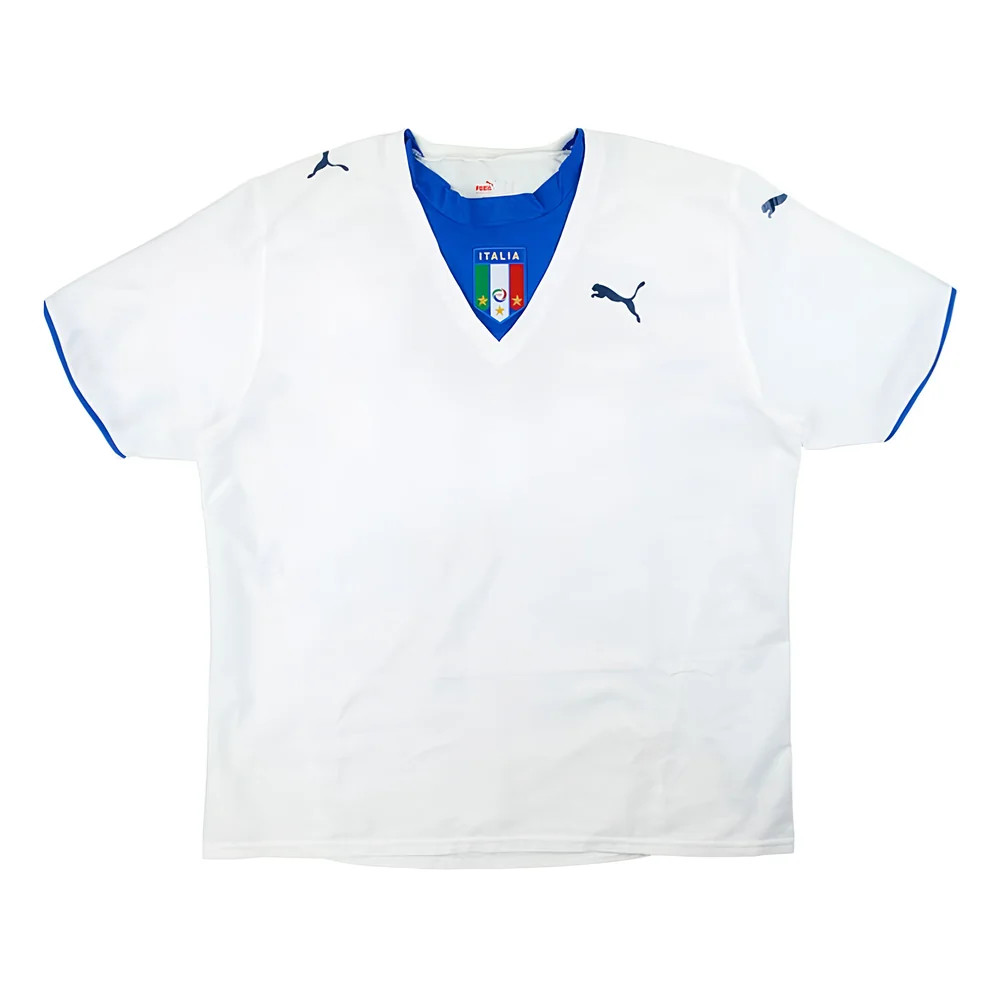 '06-'07 Italy Away Shirt (White) Polyester Made By: Puma Men's White Xxl
