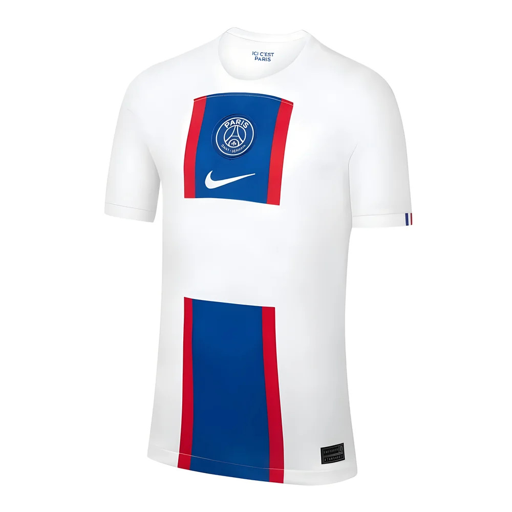 '22-'23 Psg Third Shirt (Kids) Polyester Made By: Nike Unisex Kids White Small