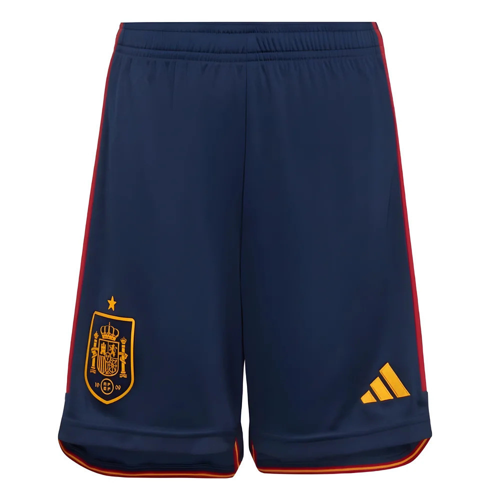 '22-'23 Spain Home Shorts (Navy) - Kids Polyester Made By: Adidas Unisex Kids Navy 30 Waist