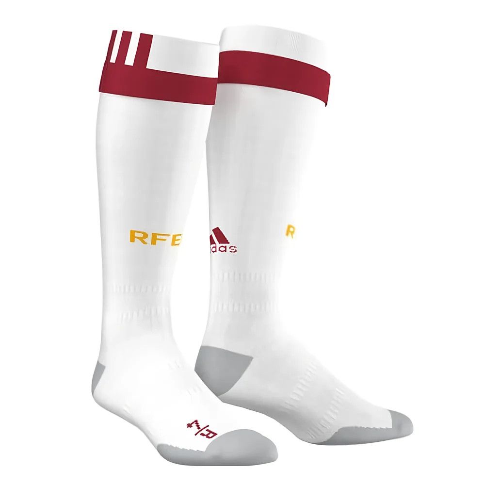 '16-'17 Spain Away Socks (White) Kids Polyester Made By: Adidas Unisex Kids White Medium