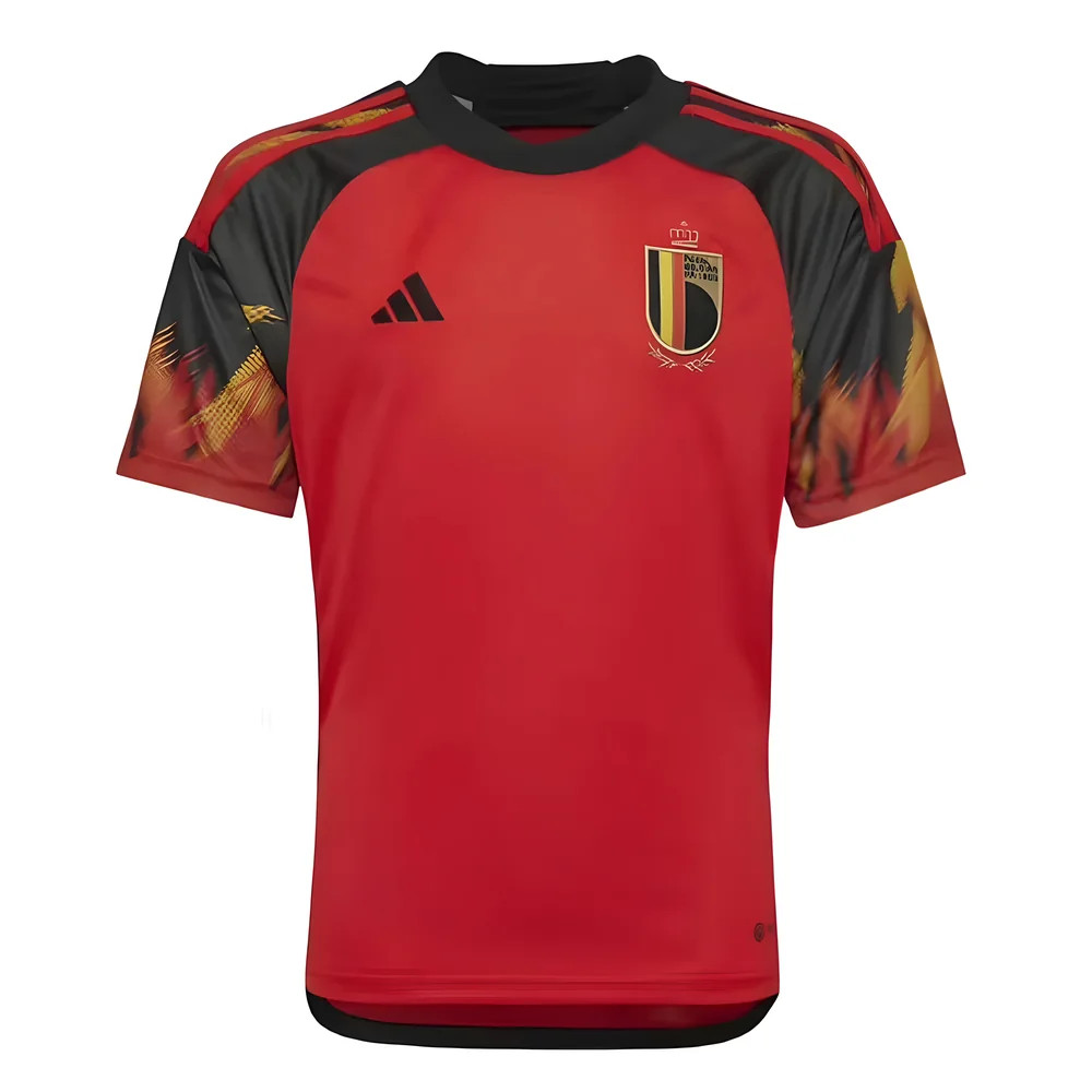 '22-'23 Belgium Home Shirt (Kids) 7-8 Polyester Made By: Adidas Unisex Kids Red Size 13-14