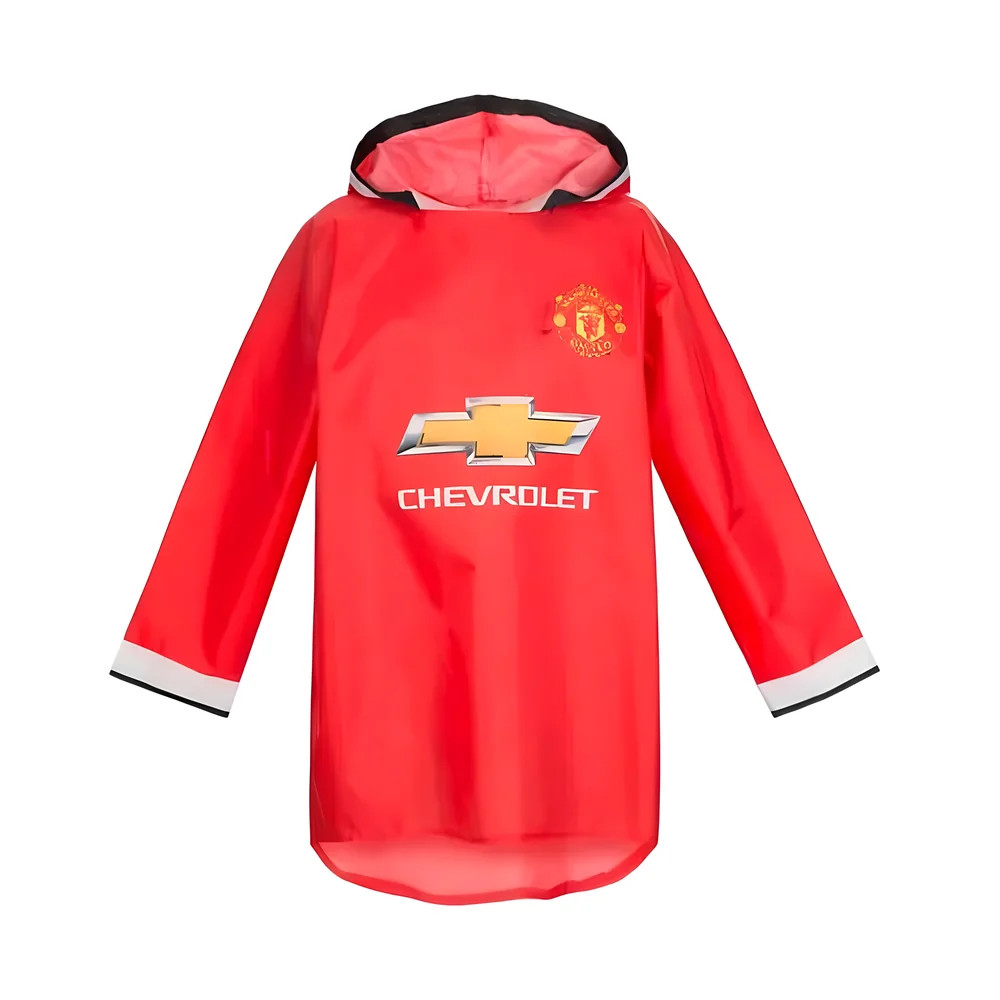 Manchester Rain Poncho (Red) - Kids Polyester Manchester United Made By: Taylor Souvenirs Unisex Kids Red Large