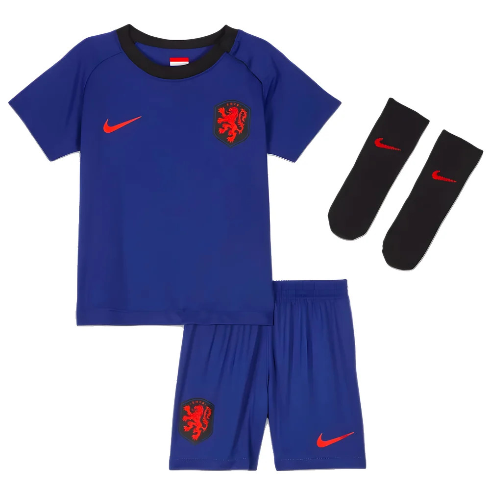 '22-'23 Netherlands Away Mini Kit Kids 3-6 Mo Polyester Holland Made By: Nike Unisex Kids Blue 6-9 Mo