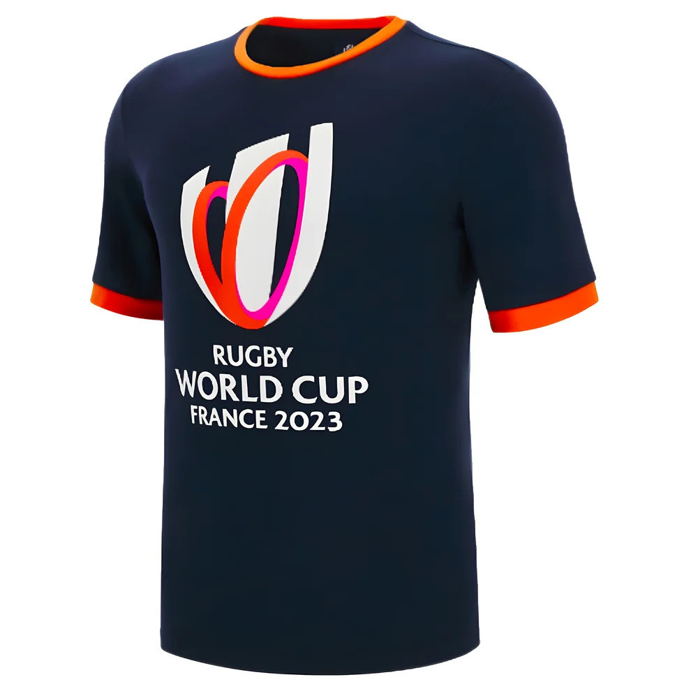Macron Rwc 2023 Rugby World Cup Cotton Tee (Navy) France Rugby Men's Navy Medium