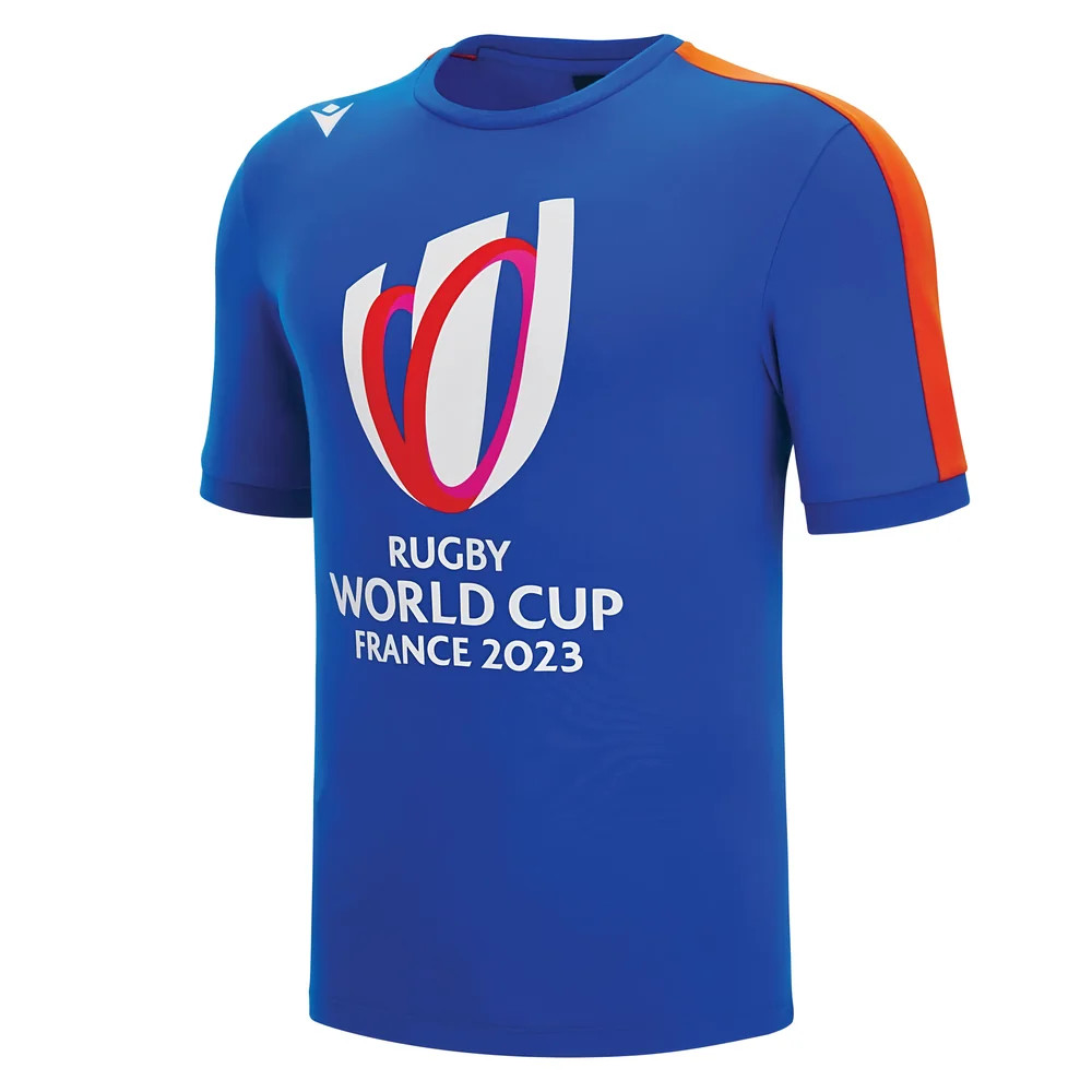 Macron Rwc 2023 Rugby World Cup Cotton Tee (Blue) France Rugby Men's Blue Small