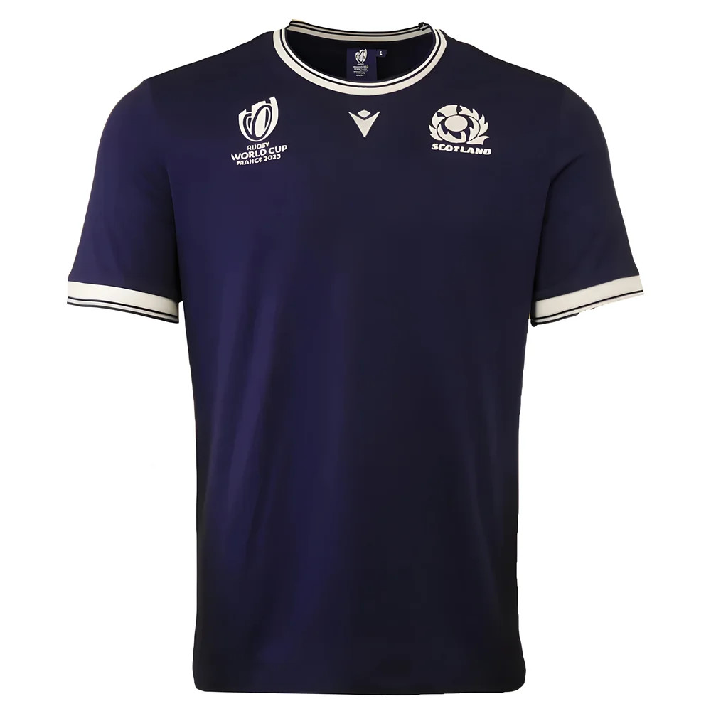 Scotland Rwc 2023 Cotton T-Shirt - Made By: Macron Men's Navy Small