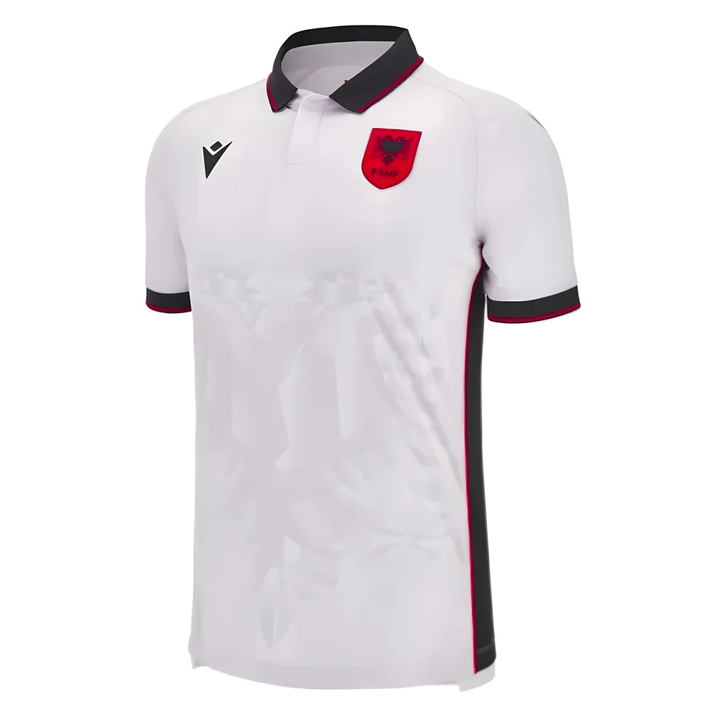 '23-'24 Albania Away Authentic Shirt Polyester Made By: Macron Men's White 3XL