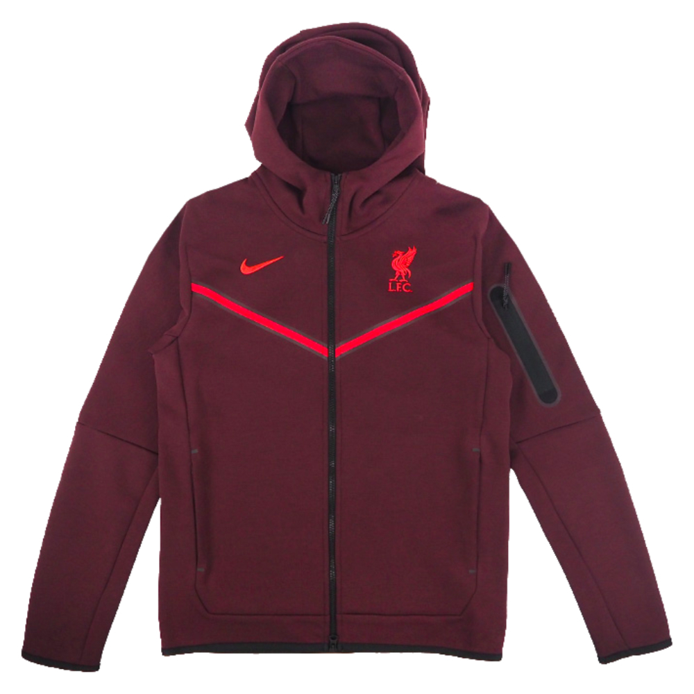 2022-2023 Liverpool Tech Fleece FZ Hoodie (Burgundy) [DM2886-652] -  Uksoccershop