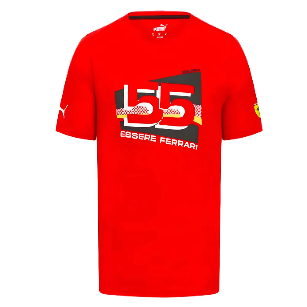 2023 Ferrari Carlos Sainz #55 Driver T-Shirt (Red) Polyester Made By: Puma Men's Red Medium