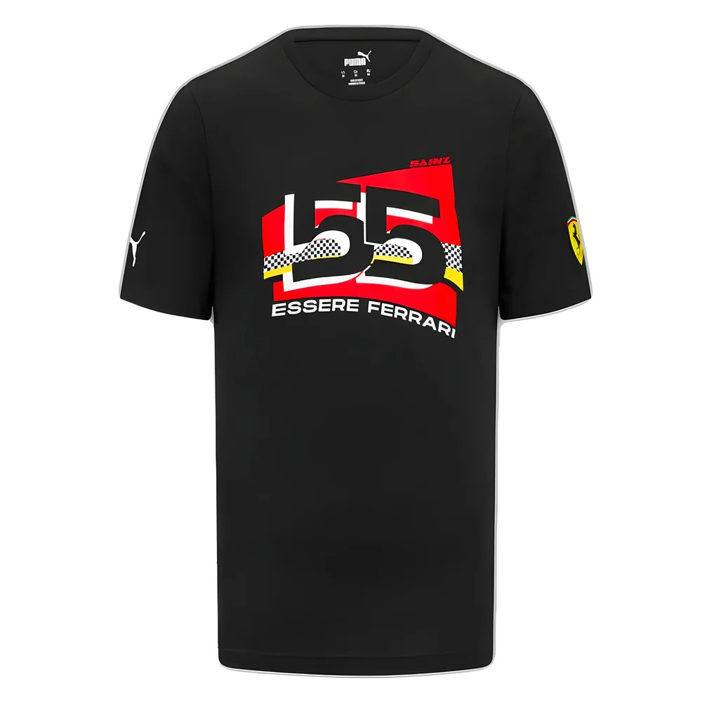 2023 Ferrari Carlos Sainz #55 Driver T-Shirt (Black) Polyester Made By: Puma Men's Black Small