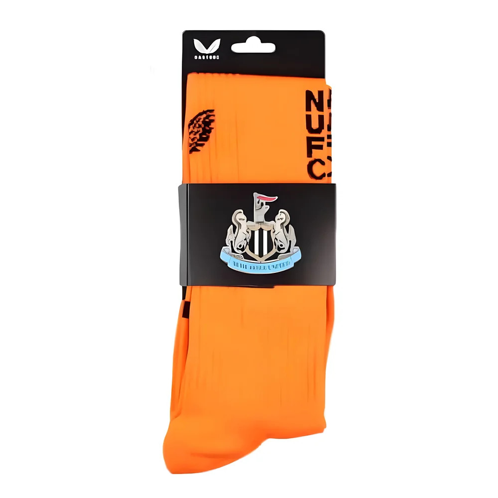 '22-'23 Newcastle Away Goalkeeper Socks (Orange) - Kids Polyester Made By: Castore Unisex Kids Orange Size 3.5