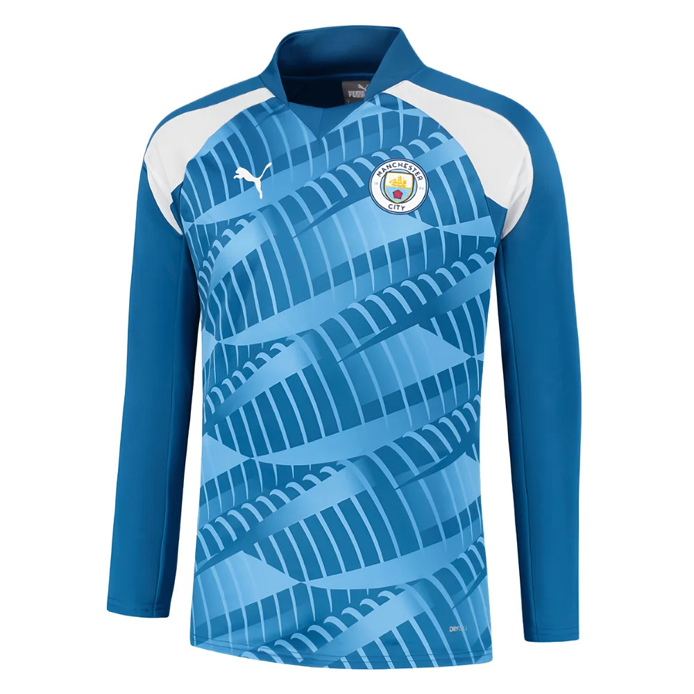 '23-'24 Man City Pre-Match Ls Sweat Top (Lake ) Polyester Manchester City Made By: Puma Men's Blue Xxl