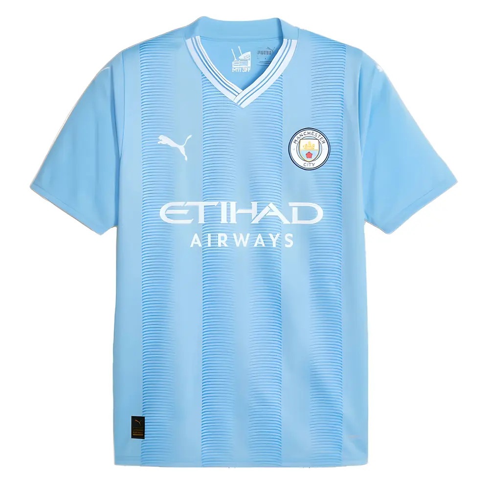 '23-'24 Man City Home Shirt Polyester Manchester City Made By: Puma Men's Blue Large