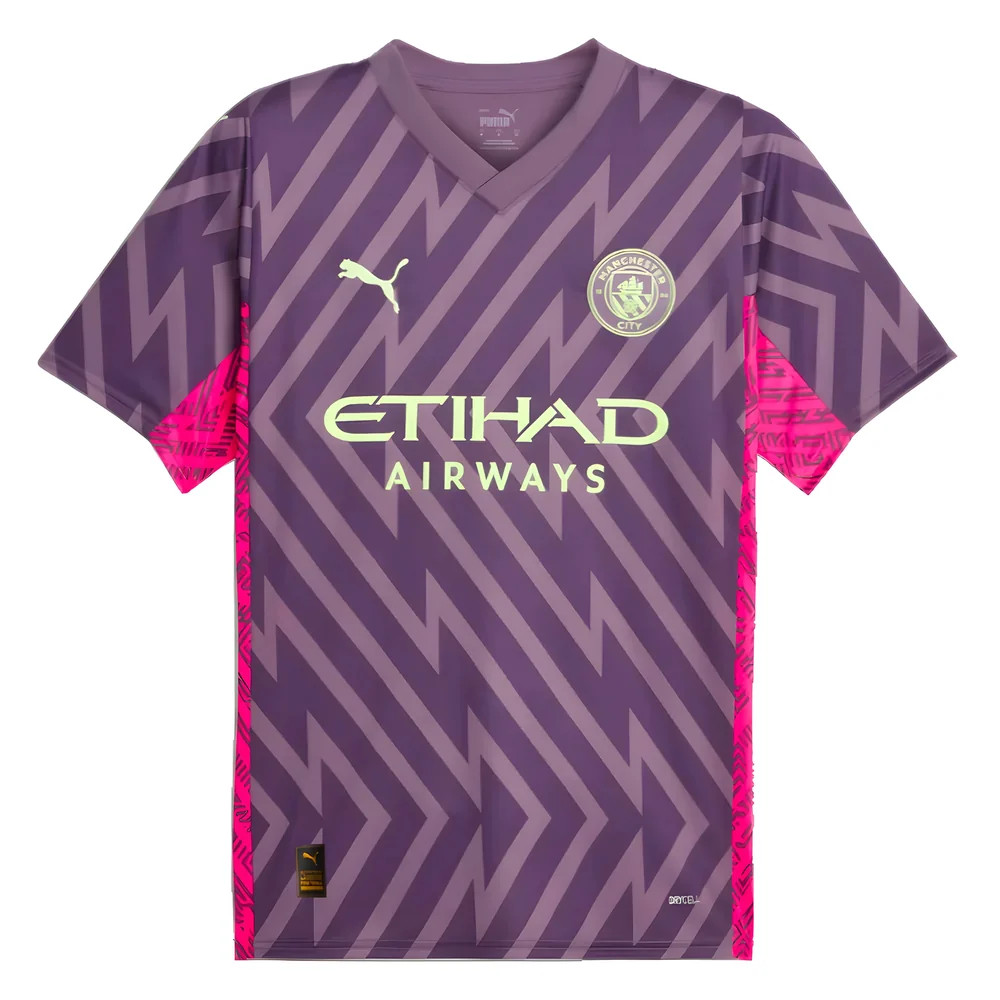 '23-'24 Man City Goalkeeper Shirt ( Charcoal) Polyester Manchester City Made By: Puma Men's Purple Extra Large