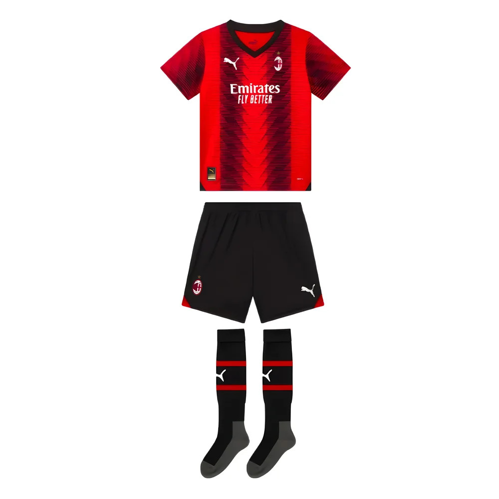 '23-'24 Ac Milan Home Mini Kit Toddler's Polyester Made By: Puma Unisex Toddler Red 1-2 Toddler