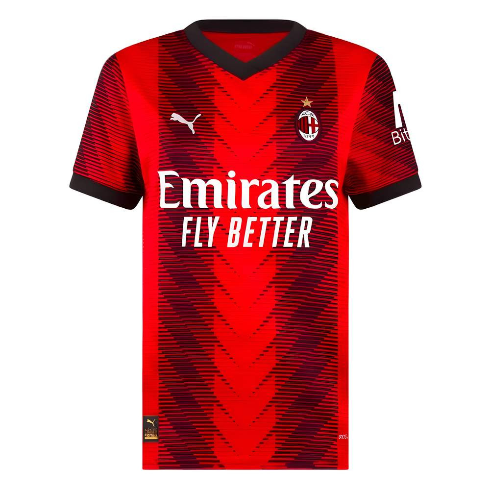 '23-'24 Ac Milan Home Shirt () Polyester Made By: Puma Women's Red Medium