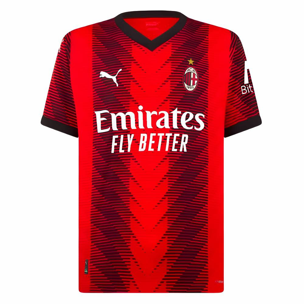 '23-'24 Ac Milan Home Authentic Shirt Polyester Made By: Puma Men's Red Xxl