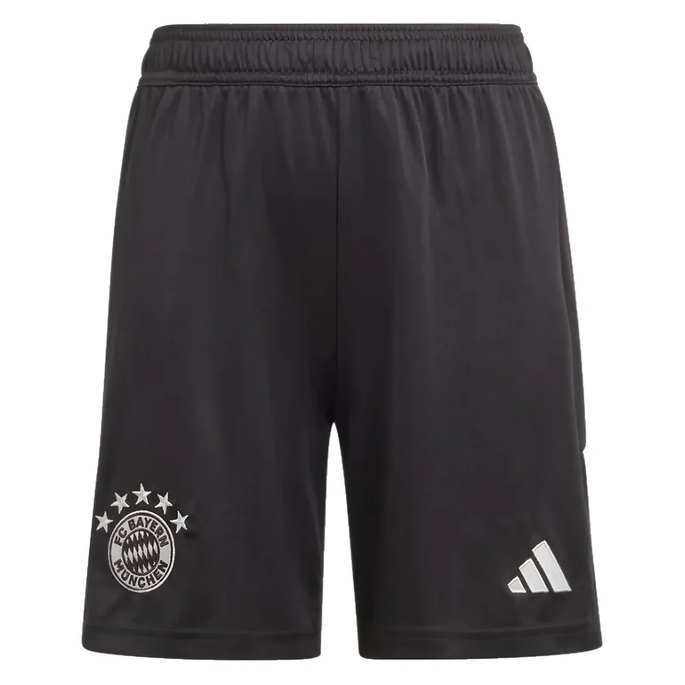 '23-'24 Bayern Munich Goalkeeper Shorts (Black) - Kids Polyester Made By: Adidas Unisex Kids Black 30 Waist