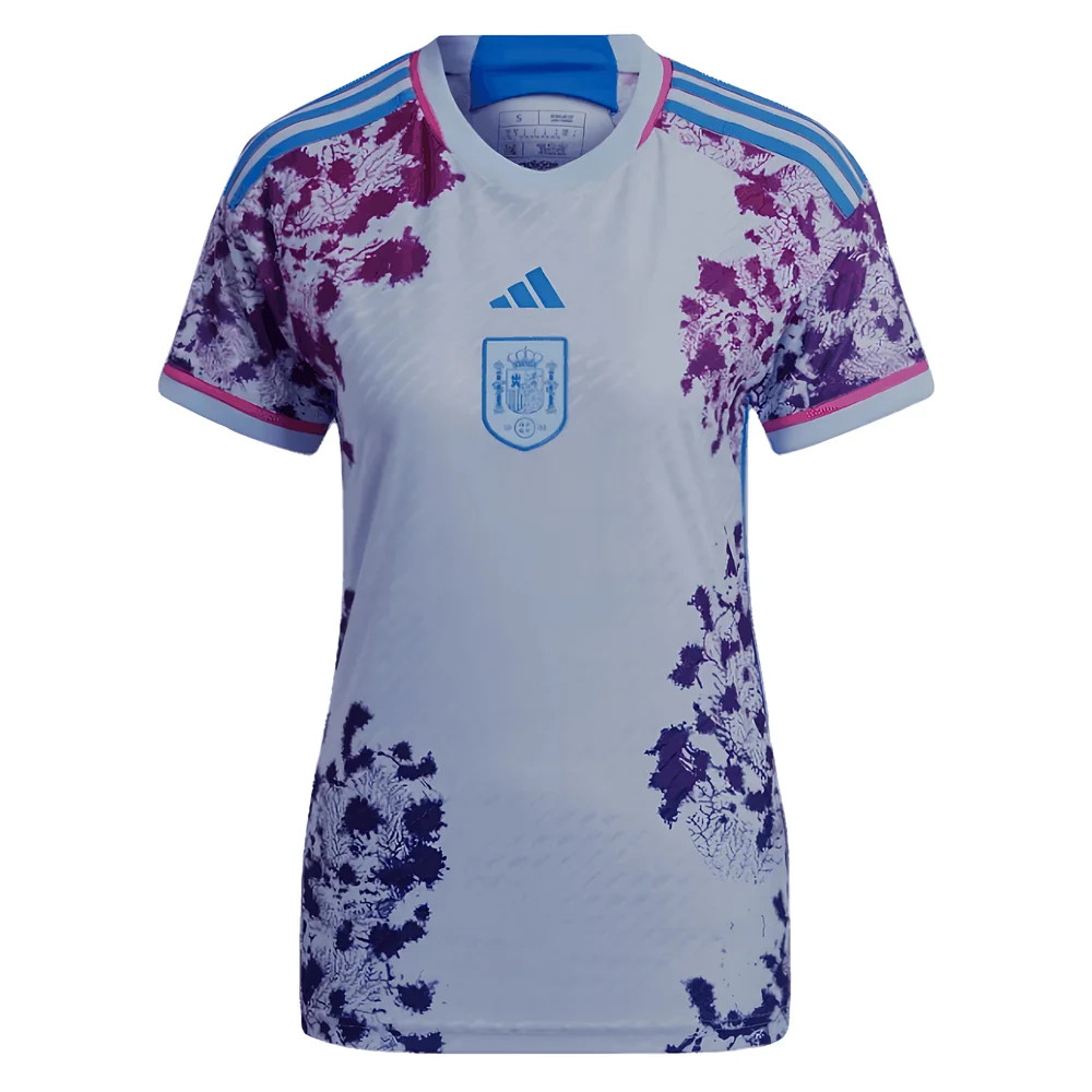 '23-'24 Spain Authentic Away Jersey - Polyester Made By: Adidas Women's Blue Extra Small