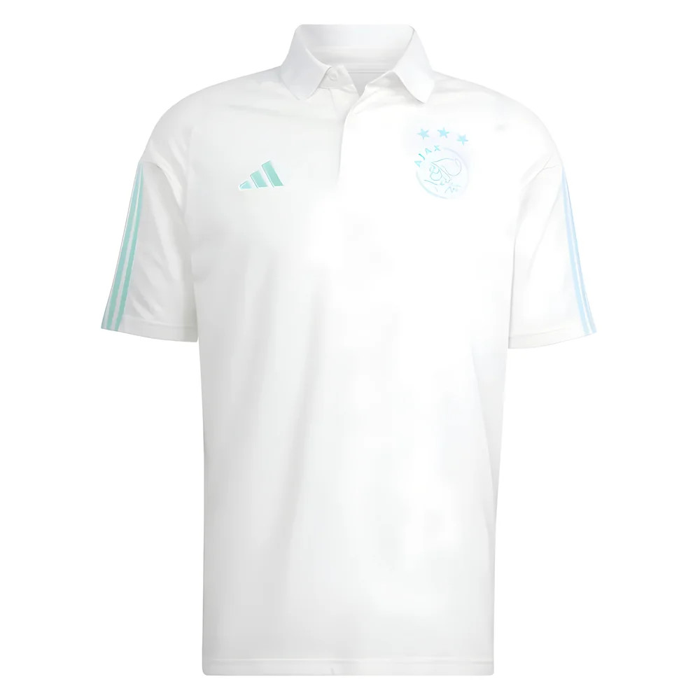 '23-'24 Ajax Training Polo Shirt (White) Polyester Made By: Adidas Men's White 3XL