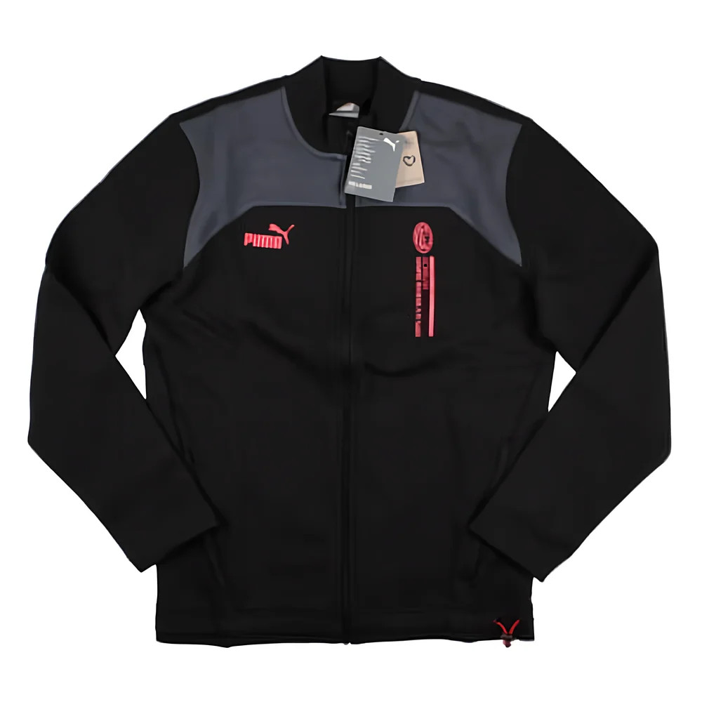 '23-'24 Ac Milan Ftblculture Track Jacket (Black) Polyester Made By: Puma Men's Black Xxl
