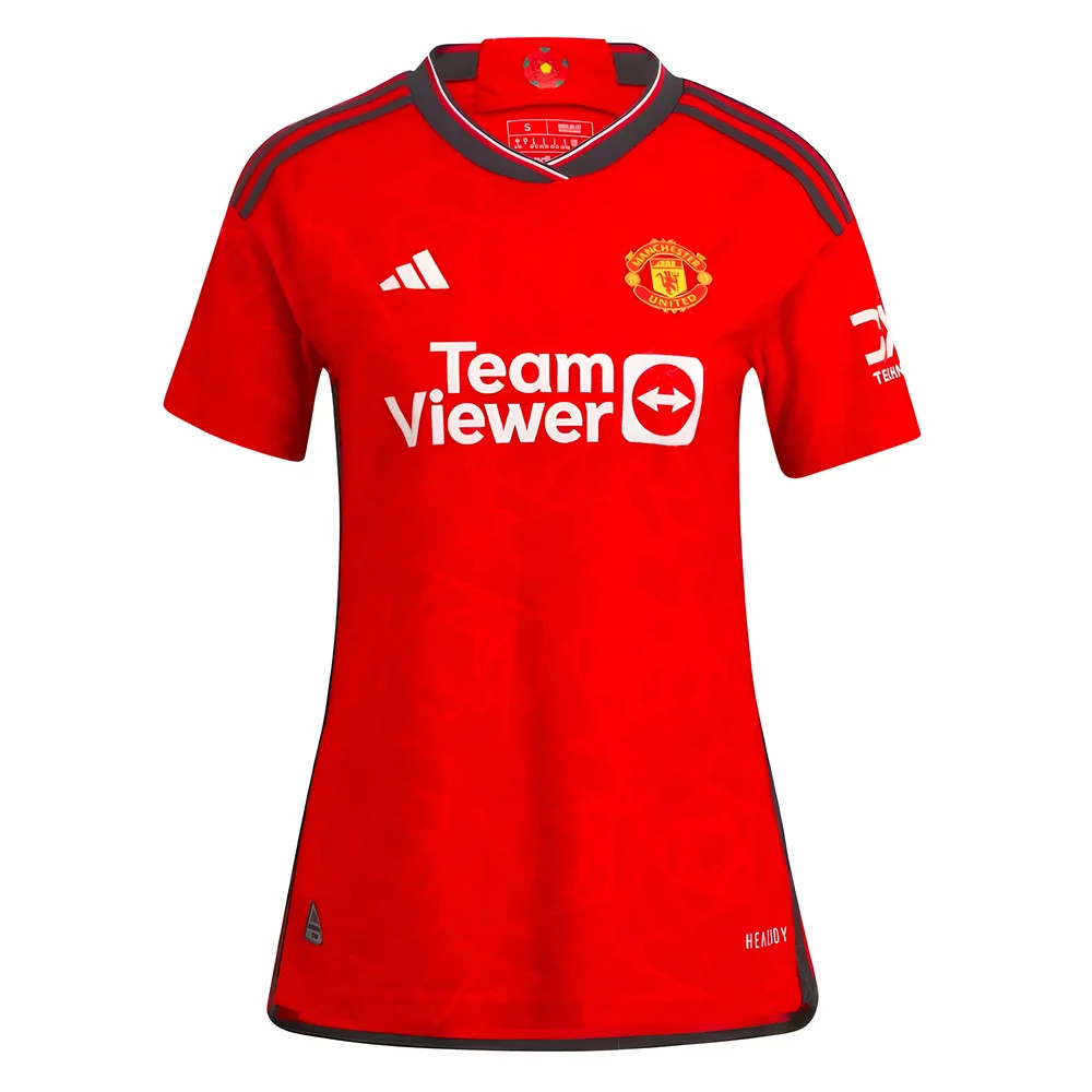 '23-'24 Man Utd Authentic Home Shirt () Polyester Manchester United Made By: Adidas Women's Red Extra Small