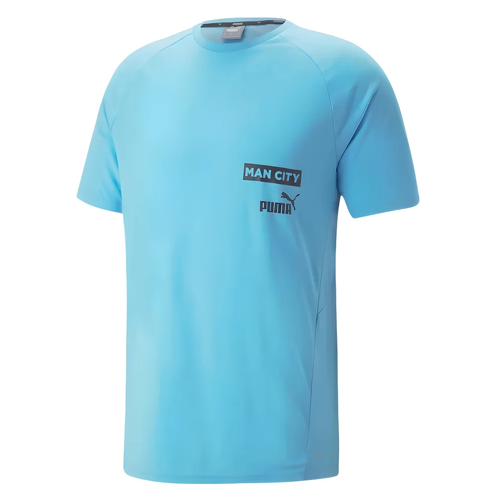 '23-'24 Man City Casuals Tee ( Wash) - Kids Polyester Manchester City Made By: Puma Unisex Kids Blue Size 7-8