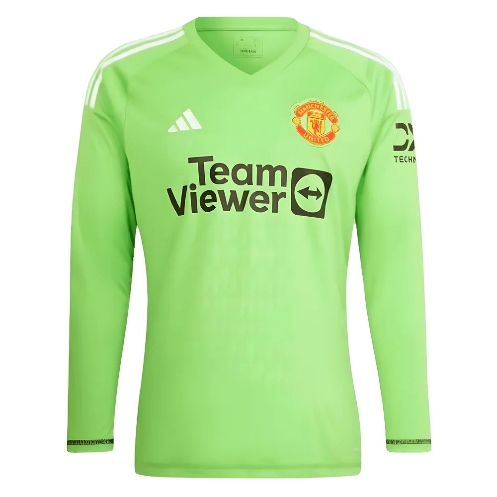 '23-'24 Man Utd Home Goalkeeper Shirt (Solar ) Polyester Manchester United Made By: Adidas Men's Green Xxl