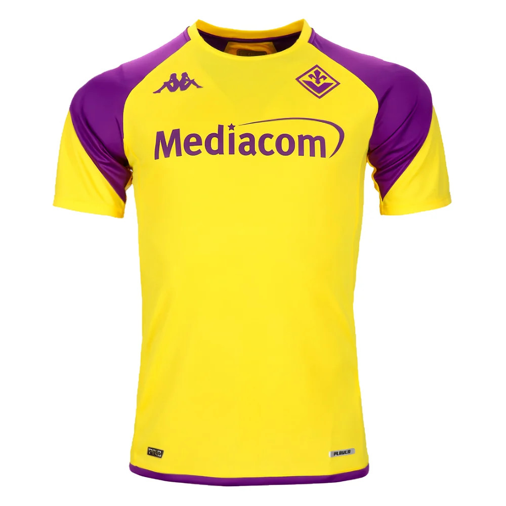'23-'24 Fiorentina Training Shirt (Yellow) Polyester Made By: Kappa Men's Yellow Medium