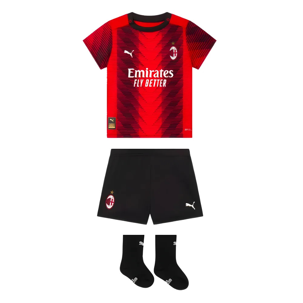 '23-'24 Ac Milan Home Baby Kit Toddler's Polyester Made By: Puma Unisex Toddler Red 4-6 Mo