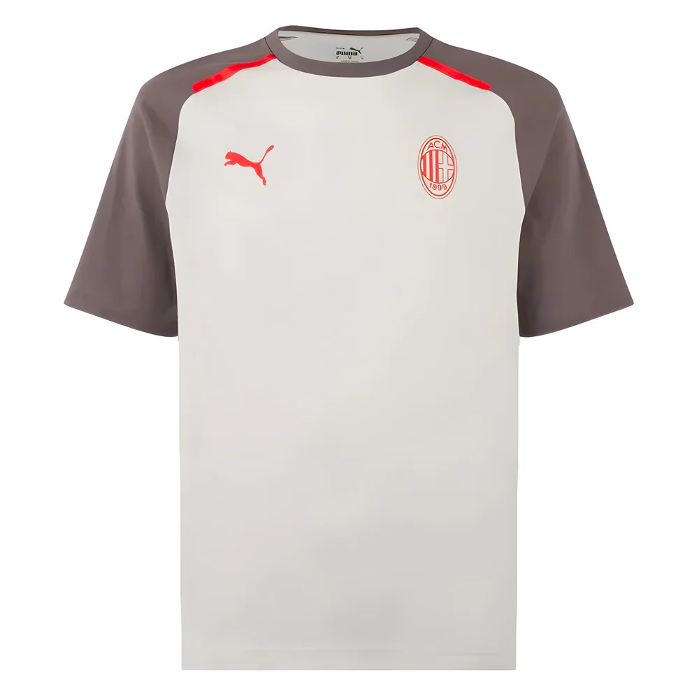 '23-'24 Ac Milan Casuals Tee (Light Grey) Polyester Made By: Puma Men's Light Grey Xxl